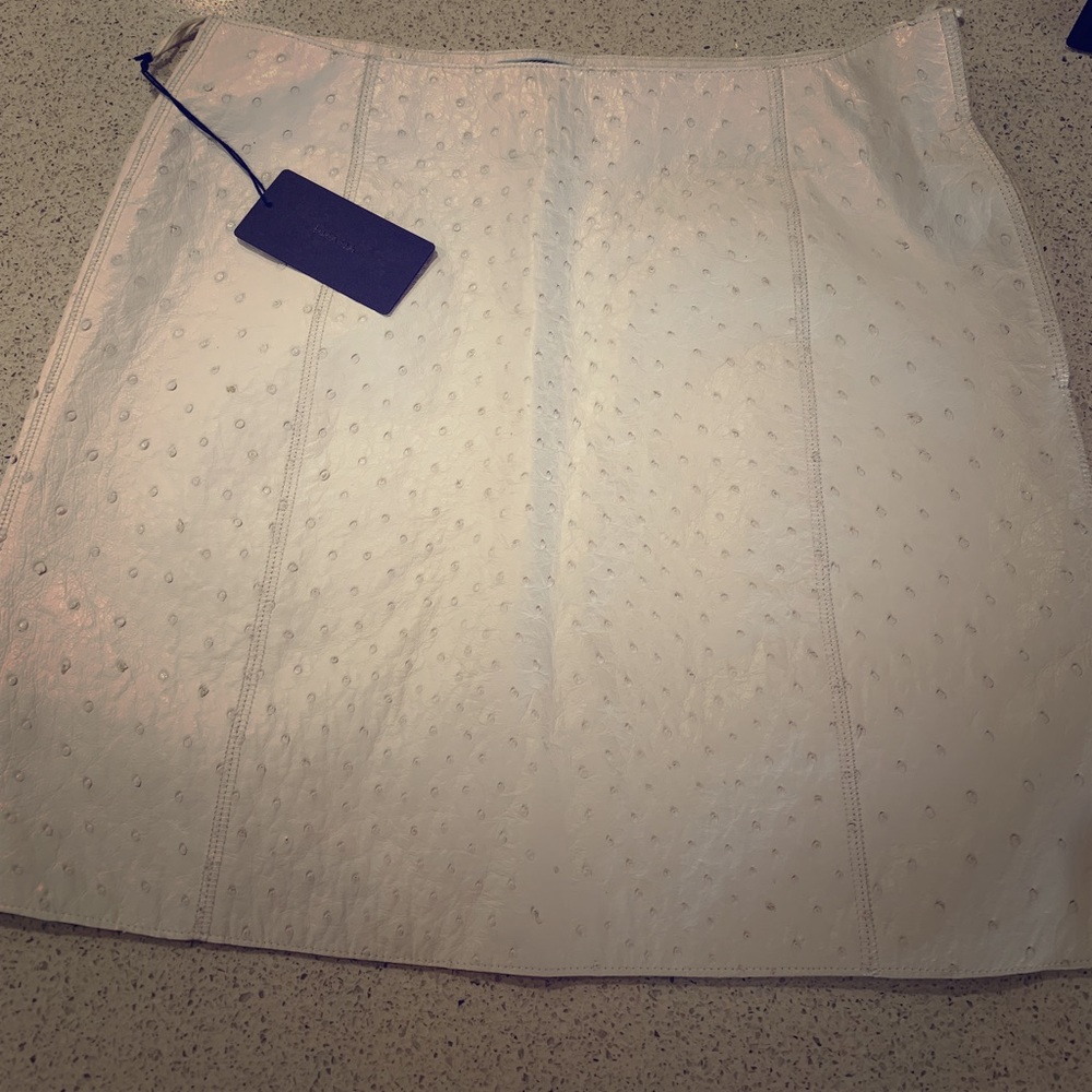 Prada white leather skirt
